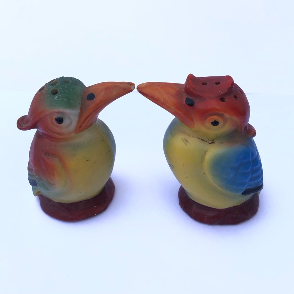 Vintage Germany Parrot salt & pepper shakers with cork bottom